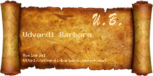 Udvardi Barbara névjegykártya