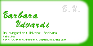 barbara udvardi business card